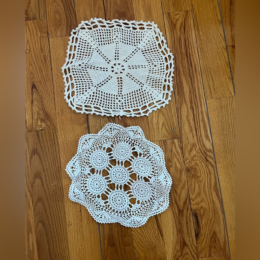 Handmade Crochet Doilies Set